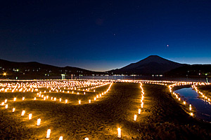 アイスキャンドルと富士山