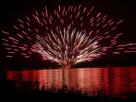 報湖祭の花火